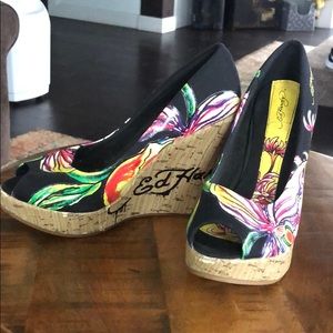 Ed Hardy platform wedges